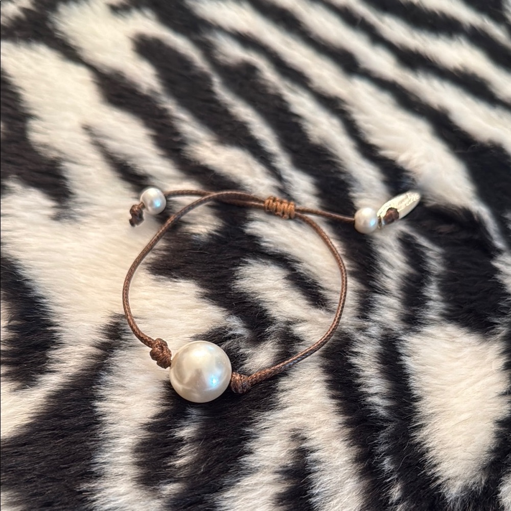 Adjustable Faux Pearl Bracelet